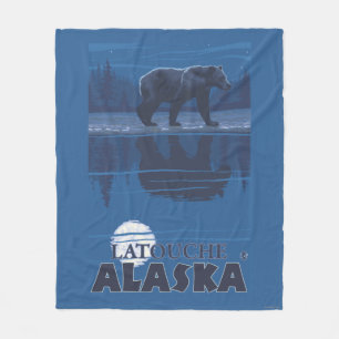 Couverture Polaire Ours dans le clair de lune - Latouche, Alaska