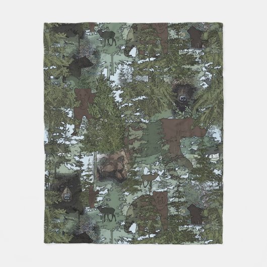Couverture Polaire Ours dans les beaux bois (Devant)