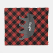 Couverture Polaire Ours d'aquarelle de plaid de Buffalo personnalisé (Devant (Horizontal))