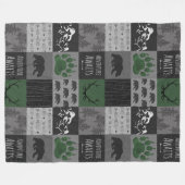 Couverture Polaire Ours d'aventure - Vert/Noir (Devant (Horizontal))