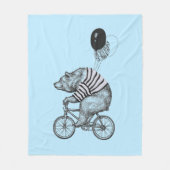 Couverture Polaire Ours de bicyclette de ballon (Devant)