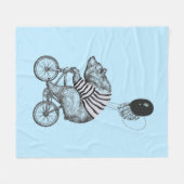 Couverture Polaire Ours de bicyclette de ballon (Devant (Horizontal))