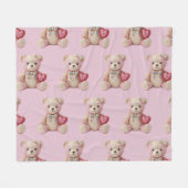 Couverture Polaire Ours de la Saint-Valentin en strass  (Devant (Horizontal))
