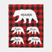 Couverture Polaire Ours De Mama Blanc Et Rouge Moderne (Devant)