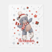 Couverture Polaire ours de Noël (Devant)