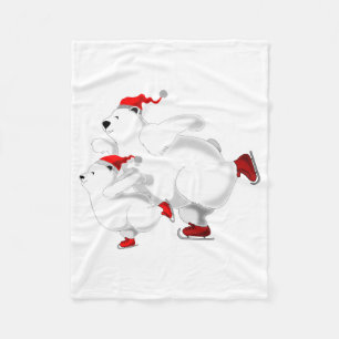 Couverture Polaire Ours de Noël Bébé Blanche en polaire