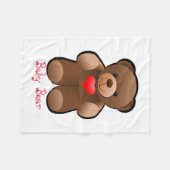 Couverture Polaire Ours de nounours avec le coeur (Devant (Horizontal))