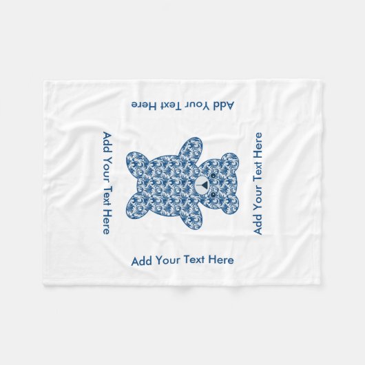 Couverture Polaire Ours de nounours bleu (Devant (Horizontal))