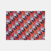 Couverture Polaire Ours de panda à Santa Hat sur Rouge (Devant (Horizontal))