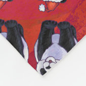 Couverture Polaire Ours de panda à Santa Hat sur Rouge (Coin)