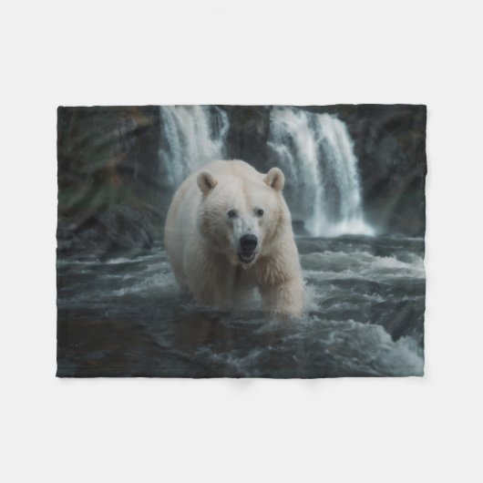 Couverture Polaire Ours d'esprit blanc (Devant (Horizontal))