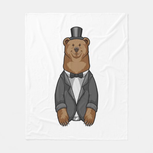 Couverture Polaire Ours en marié avec veste (Devant)