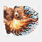 Couverture Polaire Ours en peluche Feu de joie (Devant (Horizontal))