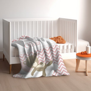 Couverture Polaire Ours en peluche mignon avec Monogramme personnalis