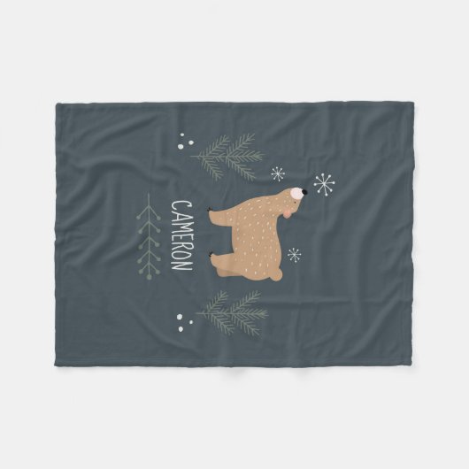 Couverture Polaire Ours endormi (Devant (Horizontal))