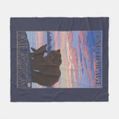 Couverture Polaire Ours et cub - Anchorage, Alaska (Devant (Horizontal))