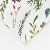 Couverture Polaire Ours, feuilles et arbres Blanche personnalisée (Coin)