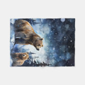 Couverture Polaire Ours Grizzly et bébé (Devant (Horizontal))