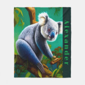 Couverture Polaire Ours Koala Cute Personnalisé (Devant)