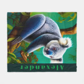 Couverture Polaire Ours Koala Cute Personnalisé (Devant (Horizontal))