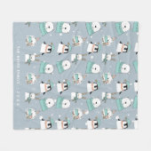 Couverture Polaire Ours mignon de Noël personnalisé (Devant (Horizontal))