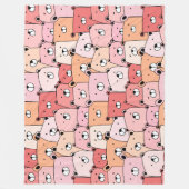 Couverture Polaire Ours mignons rose et orange (Devant)