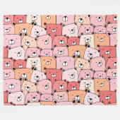 Couverture Polaire Ours mignons rose et orange (Devant (Horizontal))