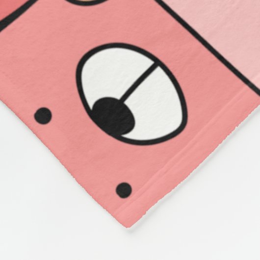 Couverture Polaire Ours mignons rose et orange (Coin)