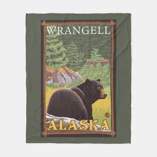 Couverture Polaire Ours noir dans la forêt - Wrangell, Alaska (Devant)