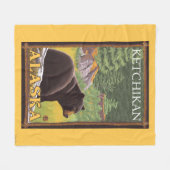 Couverture Polaire Ours noir en forêt - Ketchikan, Alaska (Devant (Horizontal))