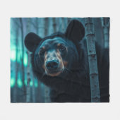 Couverture Polaire Ours noir et Aurora (Devant (Horizontal))