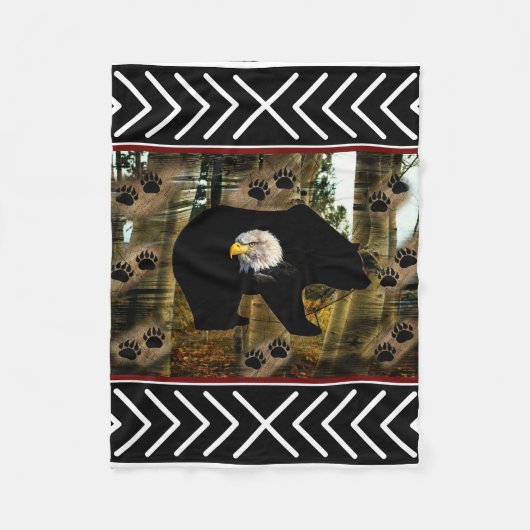 Couverture Polaire Ours Noir Ourson Ourson Ourson Ours Empreintes de  (Devant)