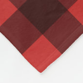 Couverture Polaire Ours Noir Sur Un Plaid Rouge Et Noir Personnalisé (Coin)