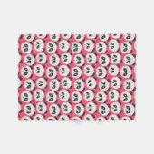 Couverture Polaire Ours panda de roses pâles (Devant (Horizontal))