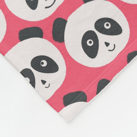 Couverture Polaire Ours panda de roses pâles (Coin)
