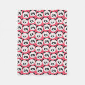 Couverture Polaire Ours panda de roses pâles (Devant)