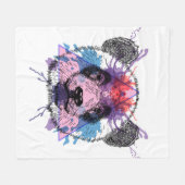 Couverture Polaire Ours panda géométrique (Devant (Horizontal))