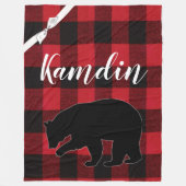 Couverture Polaire Ours Plaid De Bison Rouge Jetée Personnalisée (Devant)