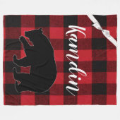 Couverture Polaire Ours Plaid De Bison Rouge Jetée Personnalisée (Devant (Horizontal))