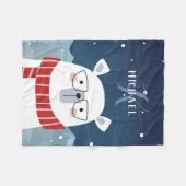 Couverture Polaire Ours polaire bespectacé | Monogramme (Devant (Horizontal))