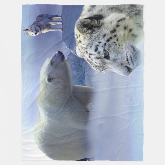 Couverture Polaire Ours polaire, chien et léopard des neiges (Devant)