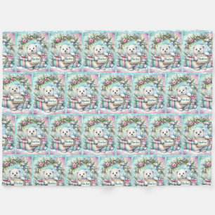 Couverture Polaire Ours Polaire Doux Personnaliser Nom Noël
