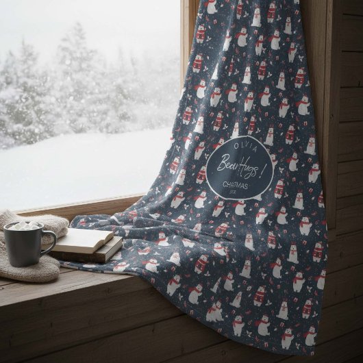 Couverture Polaire Ours polaire Hugs Noël Année ID851