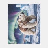 Couverture Polaire Ours polaire vapeur et Aurora Art (Devant)