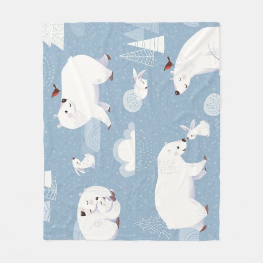 Couverture Polaire Ours polaires Hiver Vintage (Devant)