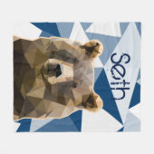 Couverture Polaire Ours polygone personnalisé (Devant (Horizontal))