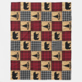 Couverture Polaire Ours rustiques Arbres Bois Buffalo Chèque Rouge No (Devant)