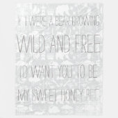 Couverture Polaire Ours sauvage et libre Bee Deer Owl Motif (Devant)