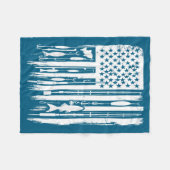 Couverture Polaire Outdoor Fishing American Flag Fisherman Fish Lover (Devant (Horizontal))