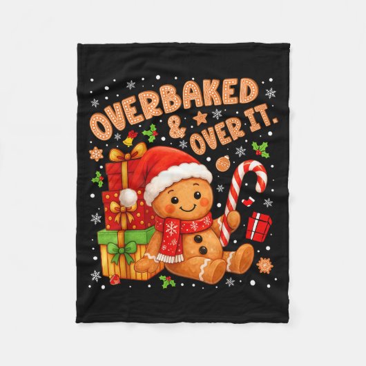 Couverture Polaire Overbaked And Over It Christmas Cookies Gingerbrea (Devant)